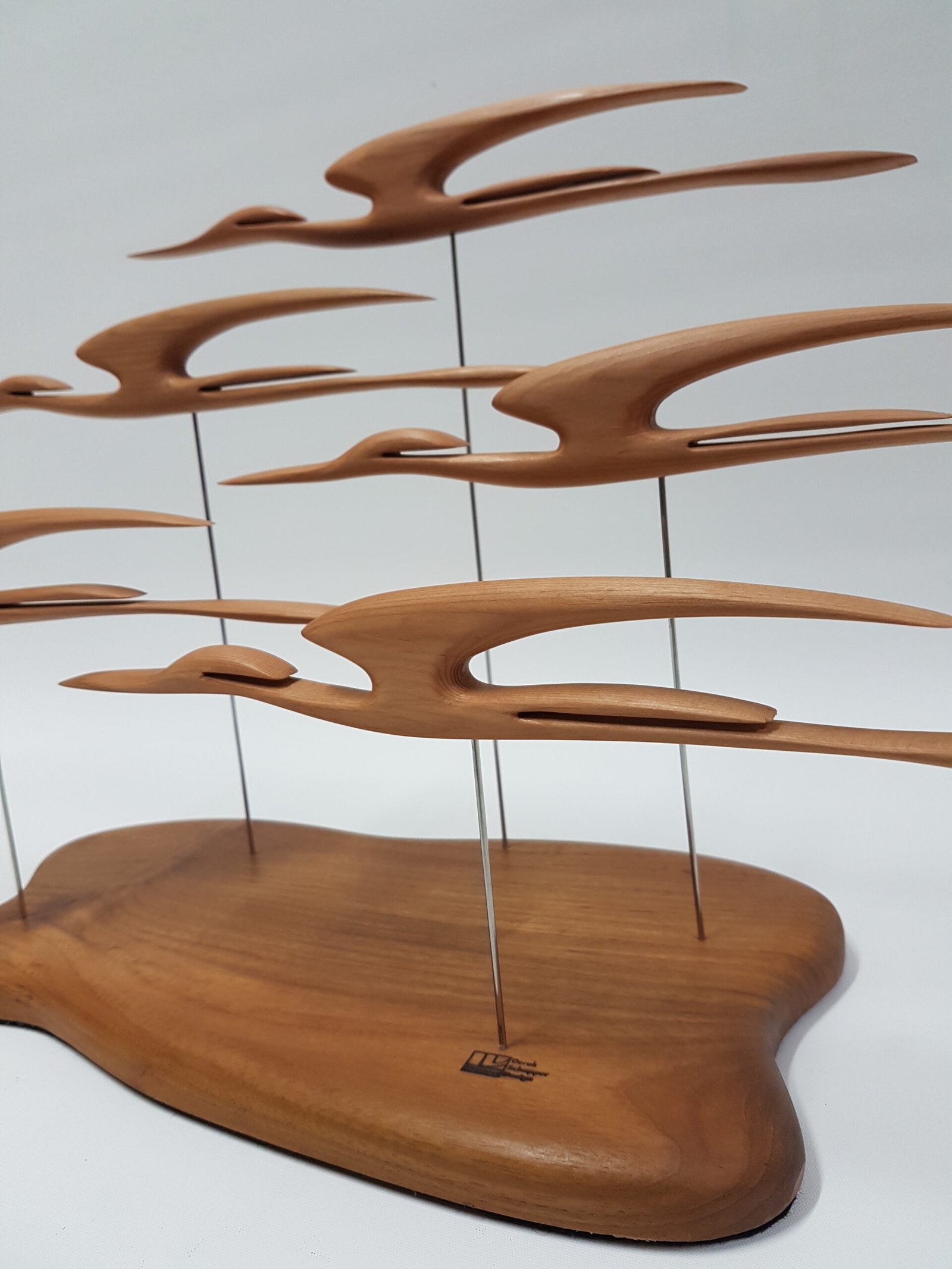 5 cranes in western red cedar